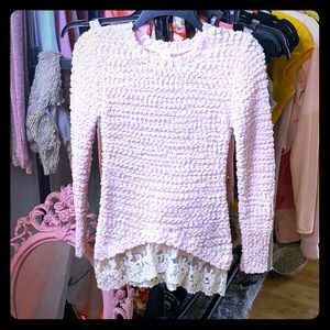 Princess Vibes soft pink top with lace